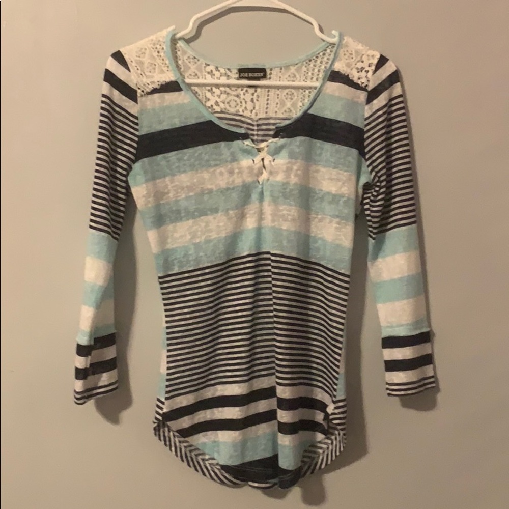 medium blue long sleeve top